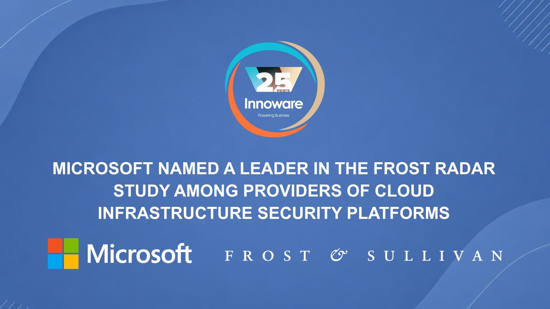 Microsoft is named a leader in the Frost Radar study among providers of cloud infrastructure security platforms