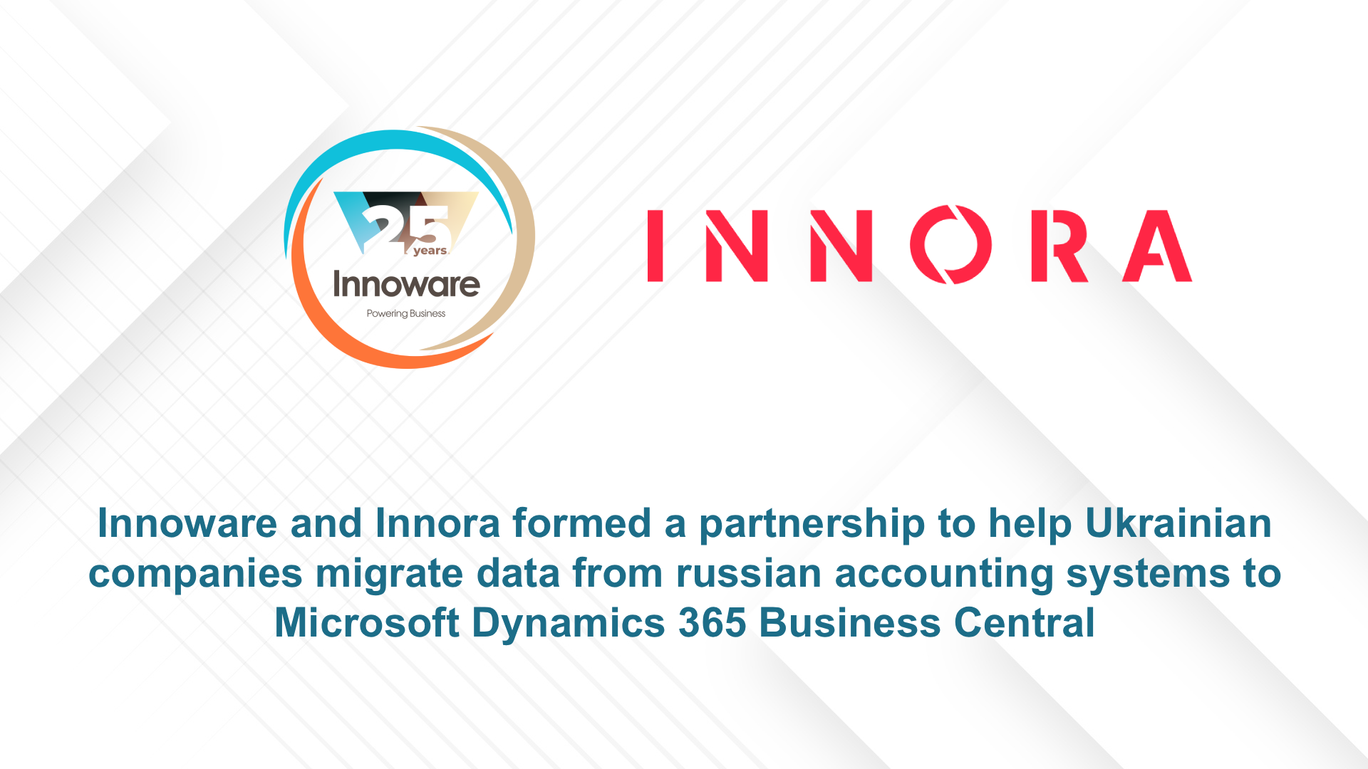 Innoware and Innora formed a partnership to help Ukrainian companies quickly and securely migrate data from russian accounting systems to Microsoft Dynamics 365 Business Central